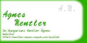 agnes mentler business card